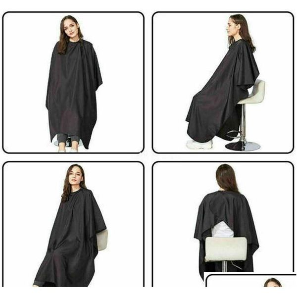 

salon barber cape gown hair cutting hairdressing hairdresser cloth solid black increase distribution qylqvs lipper