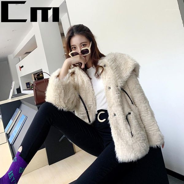 

2020 winter thicken warm teddy fur jacket coat women casual fashion faux fur overcoat fluffy cozy loose outerwear female1, Black