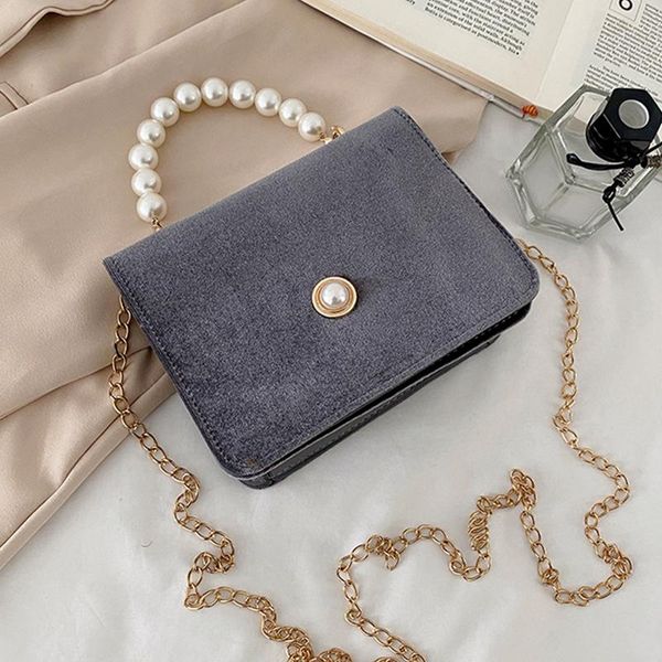 

solid color turn fur shoulder bag women fashion pearl strap design simpli small crossbody bags for women 2020 sac
