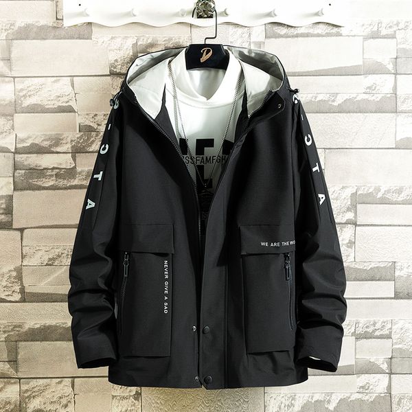 

2021 new black trench gray man jacket windbreakers x-long fashion spring 7xl 8xl jackets kh6n, Tan;black