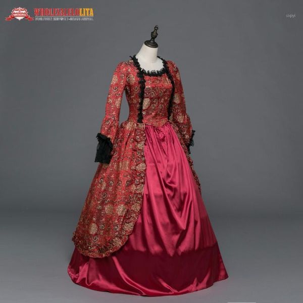 

colonial dark dress ball gown steampunk halloween costume1, Black;red
