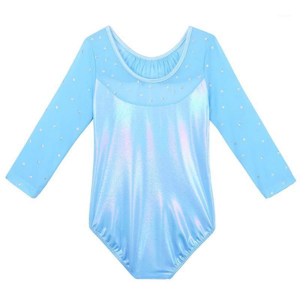 

baohulu 4-12 years girls gymnastics leotard professional ballet training performance leotard long sleeve ballet dance bodysuit1, Black;red