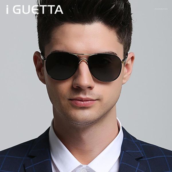 

iguetta sunglass men square driving round sunglass men metal glasses uv400 iyjc6801, White;black