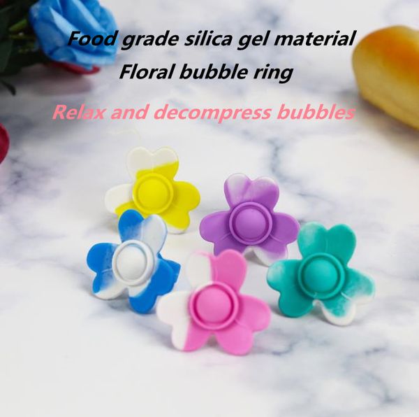 

2022 fidget toys new finger bubble music decompression toy ring silicone ring