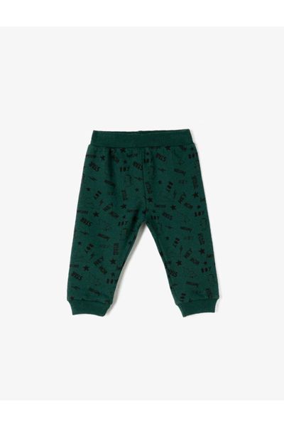 

koton male child green cotton printed sweatpants, Black;blue