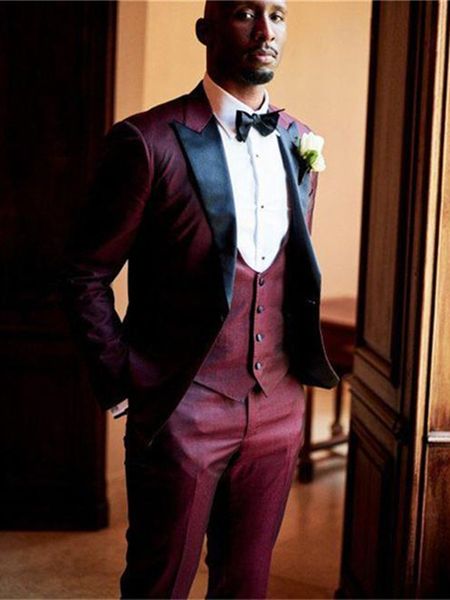 

new style one button handsome peak lapel groom tuxedos men suits wedding/prom/dinner man blazer(jacket+pants+tie+vest) w698, Black;gray