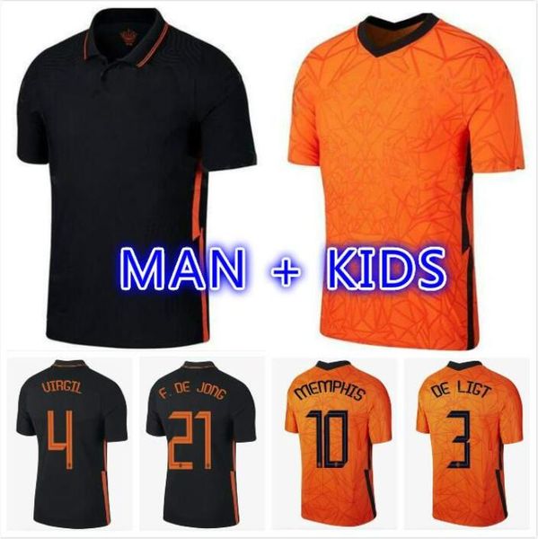 

netherlands 2020 mens jersey kids kit de ligt cruyff soccer jersey memphis soccer jersey holland sneijde gullit 2021 wijnaldum, Black;yellow