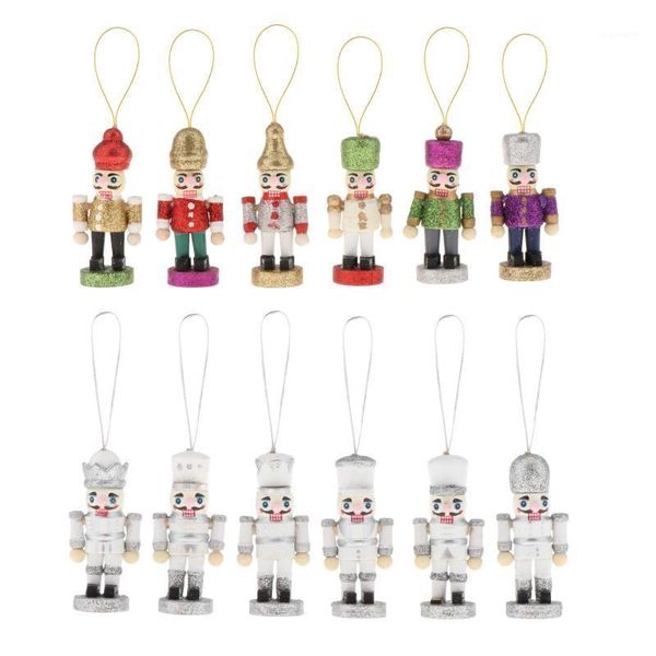 

6x wooden nutcracker soldier doll figurines ornaments puppets figures dolls toy1