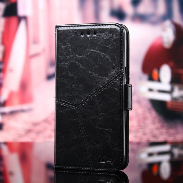 

for huawei p30 lite geometric stitching horizontal flip tpu pu leather case with holder card slots wallet