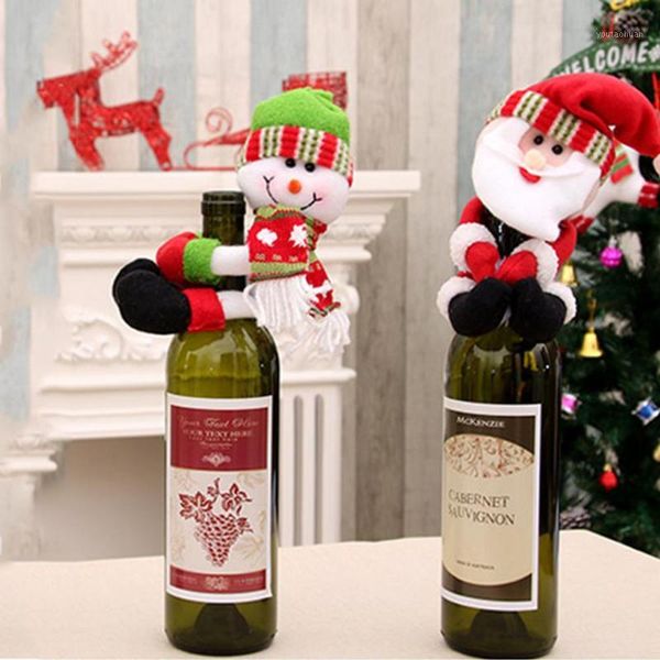 

christmas decorations wine bottle decorative cover santa claus decoration for home dinner champagne holders xmas party table decor gift1