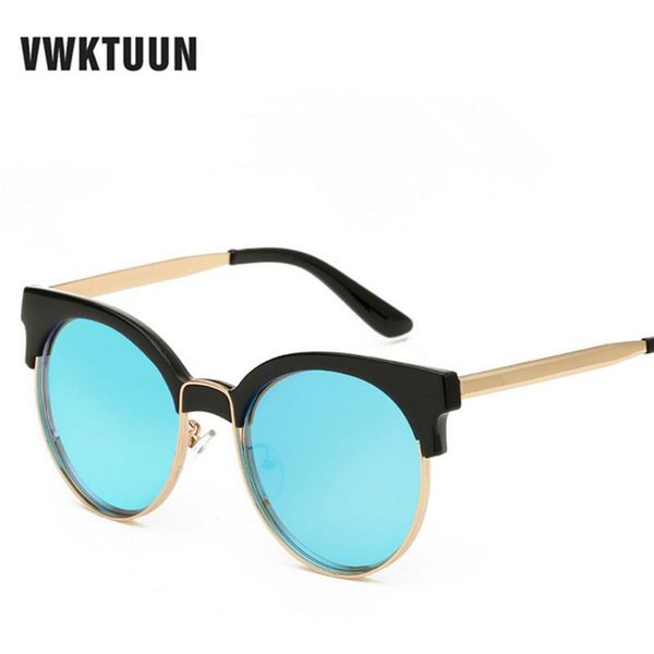 

2020 brand designer cat eye sunglasses women oculos uv400 sun glasses male eyewear women's lunette round mirror shades outdoor, White;black