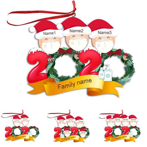 

christmas ornaments 2020 fashion christmas masks family diy christmas tree holiday decoration resin pendant pendant quarantine survivor