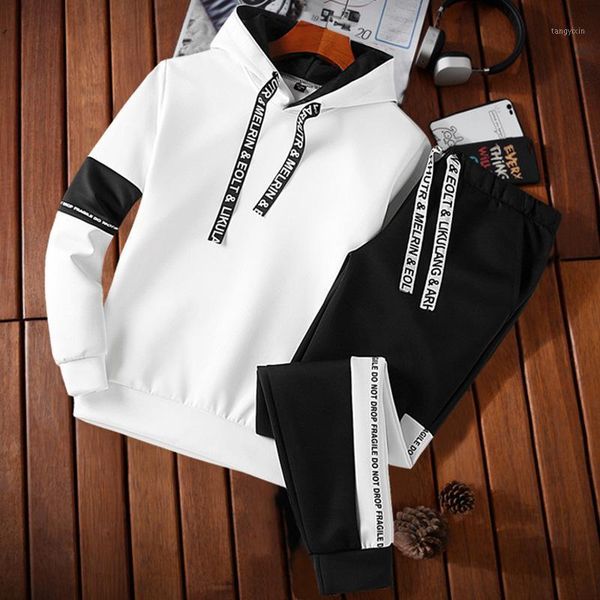 

mijko 2018 men tracksuit autumn winter new active suit set outwear hoodies long pants casual sweatshirt size -4xl1, Gray