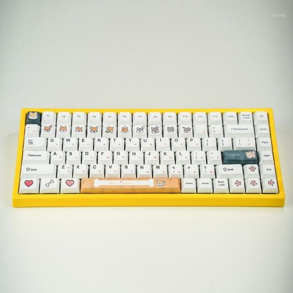 

keyboards shiba inu dog bone design xda pbt keycaps for cherry switch mechanical gaming keyboard 6.25x spacebar japanese character keycaps1