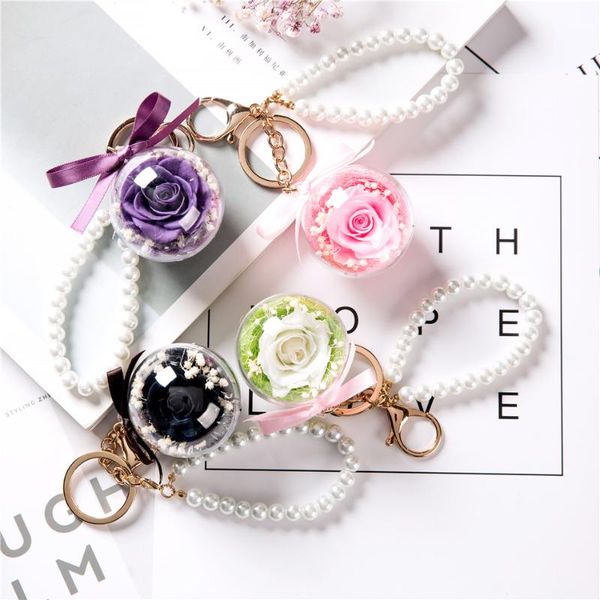 

decorative flowers & wreaths immortal flower car hanging key chain wholesale creative yonghua acrylic ball valentine's day gift to send