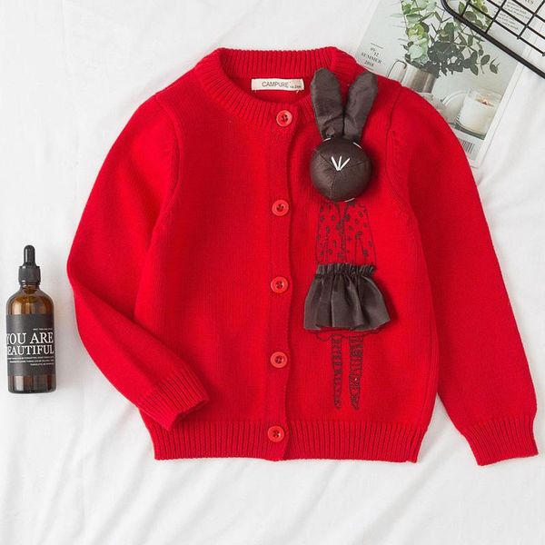 

baby girl sweater 3d rabbit puppet children girls cardigans pullovers long sleeve cotton kids knitted wear children clothing 1 6 wmtdbv, Blue
