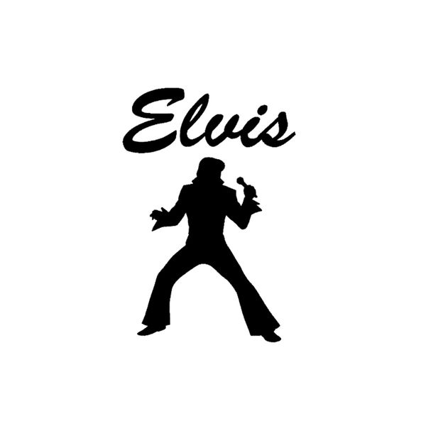 

8.9cm*12.9cm elvis presley vinyl car sticker funny decal black/silver c3-0013
