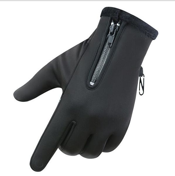 

warm fleece gloves, windproof, waterproof, touch screen, non-slip, outdoor sports, mountain biking, autumn and winter, Blue;gray
