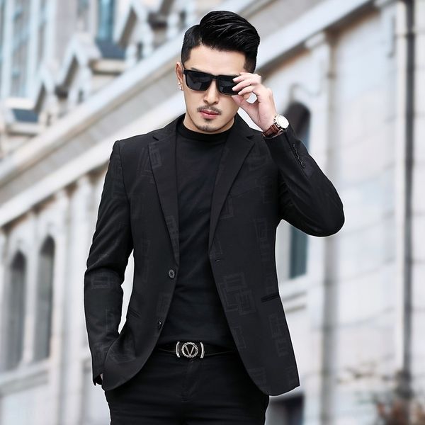 

new youth casual coat suitsuit suitblazer men's business single western men's suits slim and handsomedark grain quality coat batch, Blue