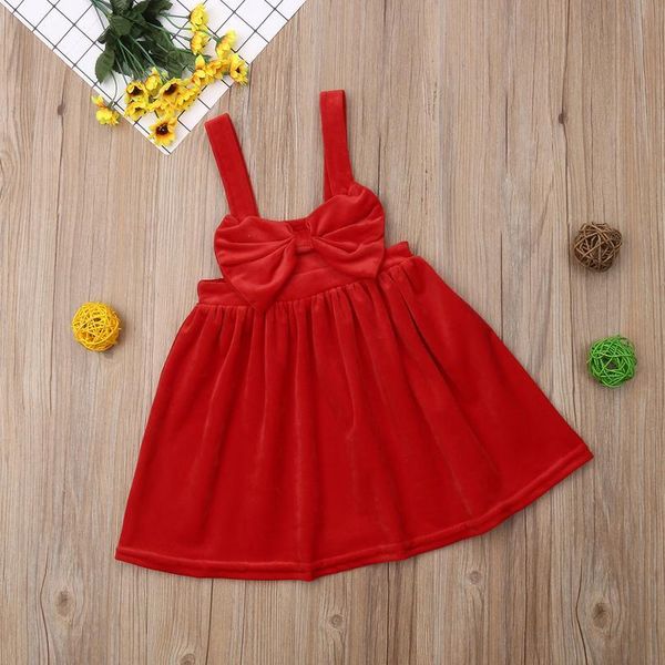 

1-6y christmas kid baby girls red velvet dress princess big bow tutu overall dresss party wedding dress f jllnci
