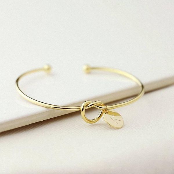 

simple fashion popular personalized knot bracelet 26 english letters fashion versatile bracelet, Black