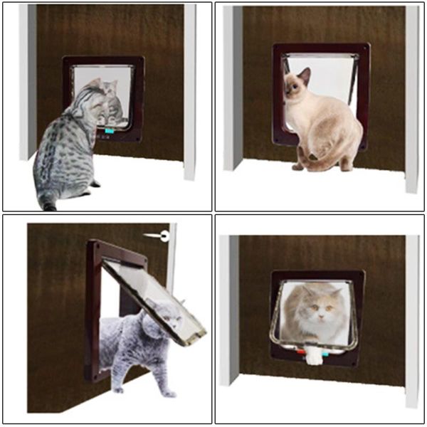 

pet cat dog gate lockable safe flap door pet product cat toy stable cat doors convenient pet intellectual passage doors 40 p1 wmtmey xhhair
