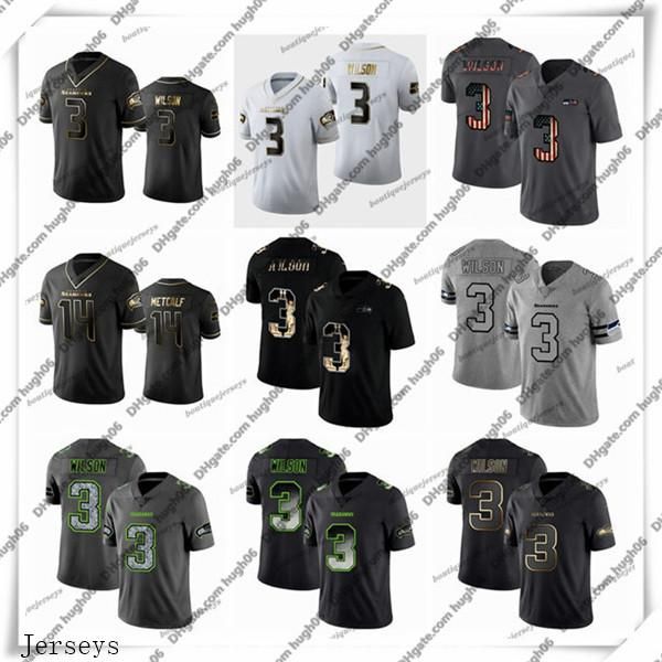 

seattleseahawks3 russellwilson 14 dkmetcalf team logos cool edition football jerseys, Black;red