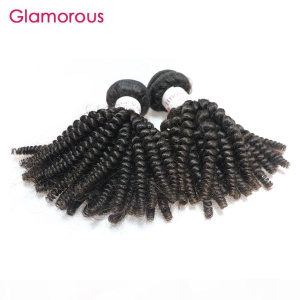 

glamorous 2pcs brazilian virgin human hair weaves peruvian indian malaysian spiral curly hair extensions africa popular style remy hair weft, Black