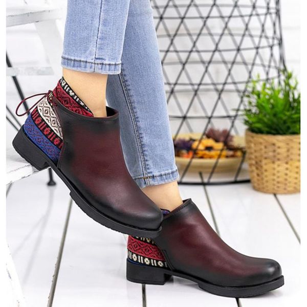 

rocco burgundy skin boots, Black