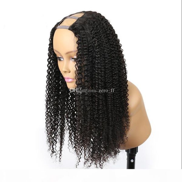 

kinky curly u part wig hair 100% unprocessed peruvian hair u part wigs kinky curly u-part wig for black woman, Black;brown