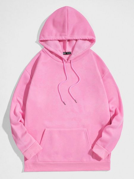 

romwe guys letter graphic drawstring hoodie c7oc#, Black