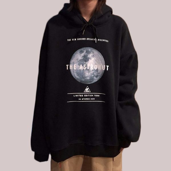 

2021 harajuku sweatshirt with female hoodie funny pattern printing goth kpop style streetwear sudadera mujer new autumn hoodies woman eyrb, Black