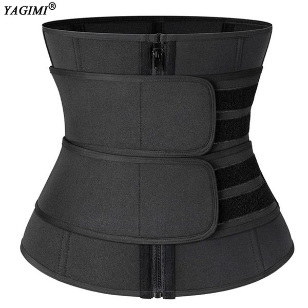 

yagimi neoprene waist trainer corset sweat belt for women modeling body shaper corset slimming shapewear shaping shapers fajas t200707, Black;white