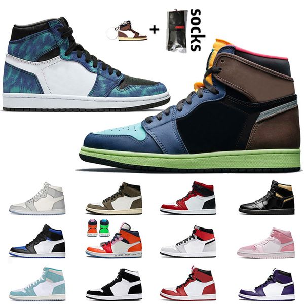 

with box jumpman 1 basketball shoes 1s high og bio hack satin snake tie dye dio mens trainers satin\r\r womens sneakers, White;red