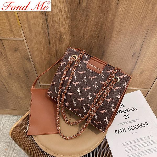 

new fashion chain tote bag printed shoulder bag