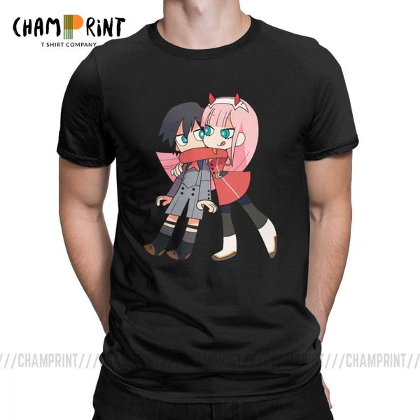 

darling in the franxx hiro and zero two cartoon t shirt t shirt short sleeved clothes plus size gift tees sport hooded sweatshirt hoodie
