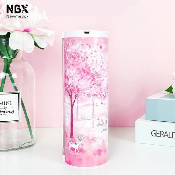 

quicksand pencil case password lock portable cute cylindrical pencil box with calculator mirror erasable pen school stationery1