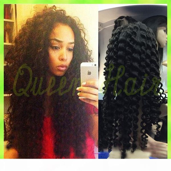 

26'' brazilian deep curly human hair wigs glueless full lace wigs for black woman lace front wig natural hairline bleached knots, Black;brown