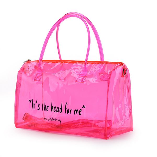 

pvc jelly large transparent travel bag fashion single shoulder gym sport travelling duffle bag