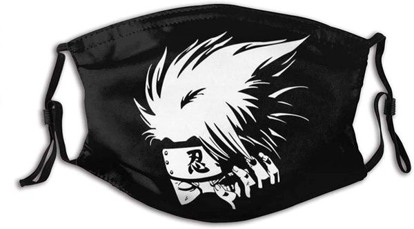 

cloth face mask washable naruto kakashi hatake anti filter dust fabric mouth mask reusable printed