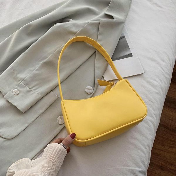 

shoulder bags ladies soft pu leather fashion underarm bag women retro solid color youth simple versatile