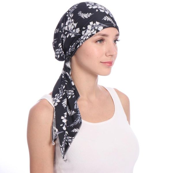 

ethnic clothing 2021 fashion muslim women's hijab caps cotton printed flowers head scarf turban femme musulman islamic wrap inner hijab, Red