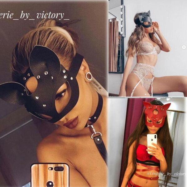 

новые половина глаза лицо cat маска косплей сексуальный костюм реквизит для взрослых пвх sm маска для взрослых play маска sexy 2 цвета sexy