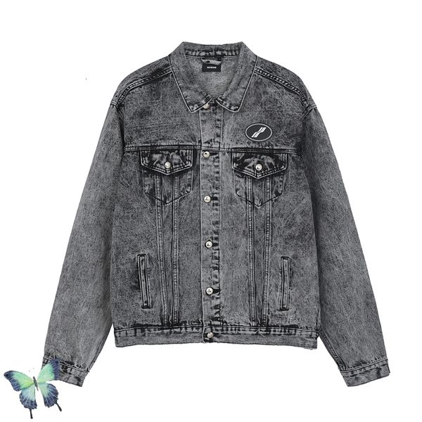 

2021 new autumn winter well done street washed denim men women vintage welldone streetwear jacket fm1f, Black;brown