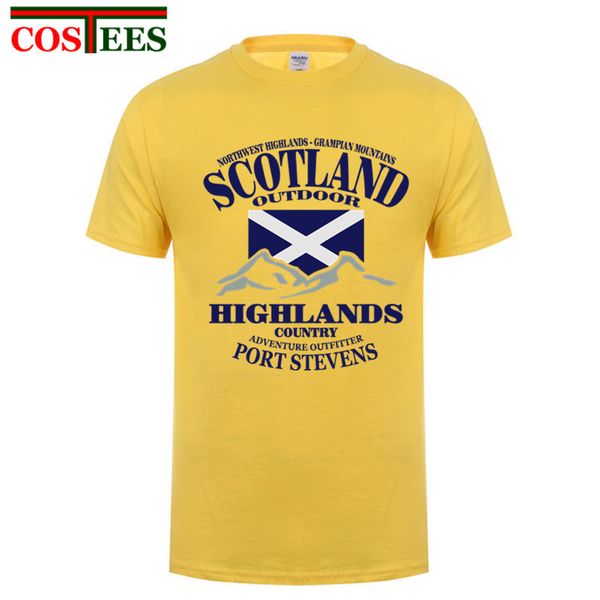 

2017 summer new tees fashion brand mens slim fit short sleeve highlands scotland flag casual sport hooded sweatshirt hoodie men t shirt