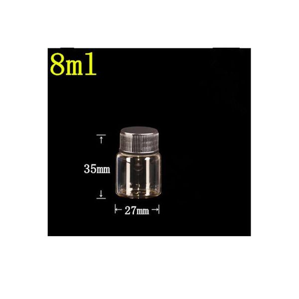 

27*35*14mm 8ml glass bottles with plastic lid transparent empty glass gift bottles jars black cap 5 jlleeu