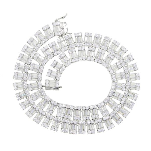 

chokers hip hop tennis choker necklace wholesale women chain setting 5a cz stones jewelry for lady, Golden;silver