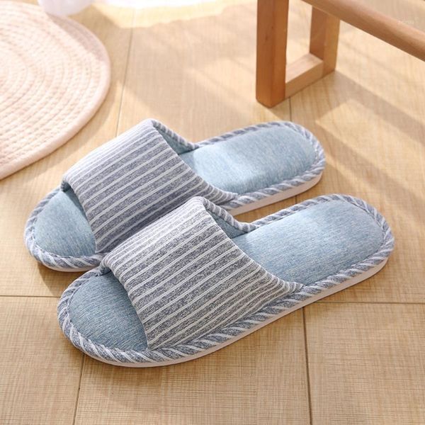 

slippers men's slipper fashion casual summer couples household anti-skid striped men sandals comfortable 20211, Black