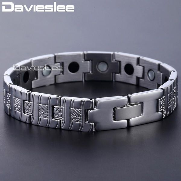 Link, Chain Davieslee Watch Band Bracciale Uomo Donna Bracciale Bangle Link Acciaio inossidabile Oro Argento Colore 12mm DKBM145