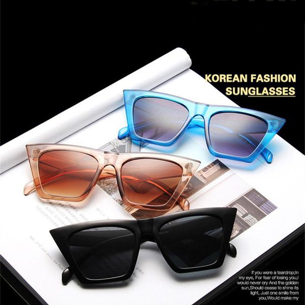 

2020 fashion retro cat eye sunglasses women female vintage brand designer sun glasses for ladies uv400 lunette femme, White;black